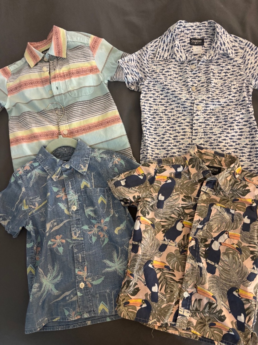 OshKosh B’gosh 3T Boys Hawaiian Shirts (4 Shirt Bundle)